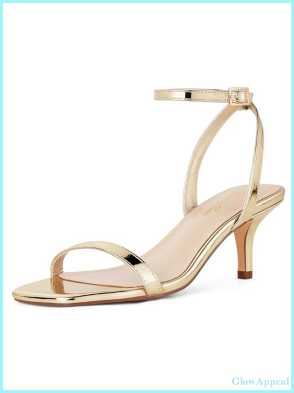 Women Kitten Heel Open Toe Ankle Strap Dressy Sandals